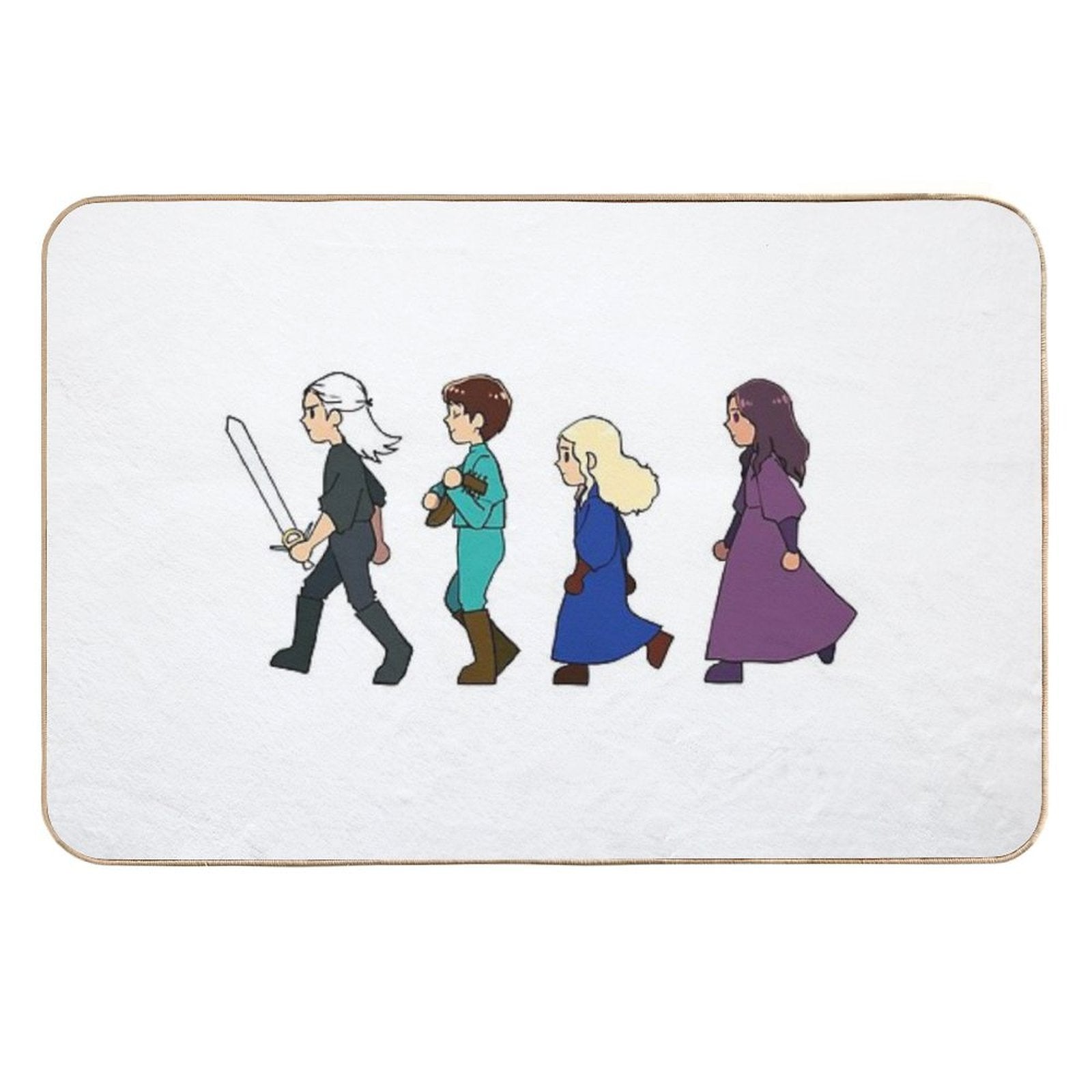 Chibi Witcher Fam  Non-Slip Bath Mat