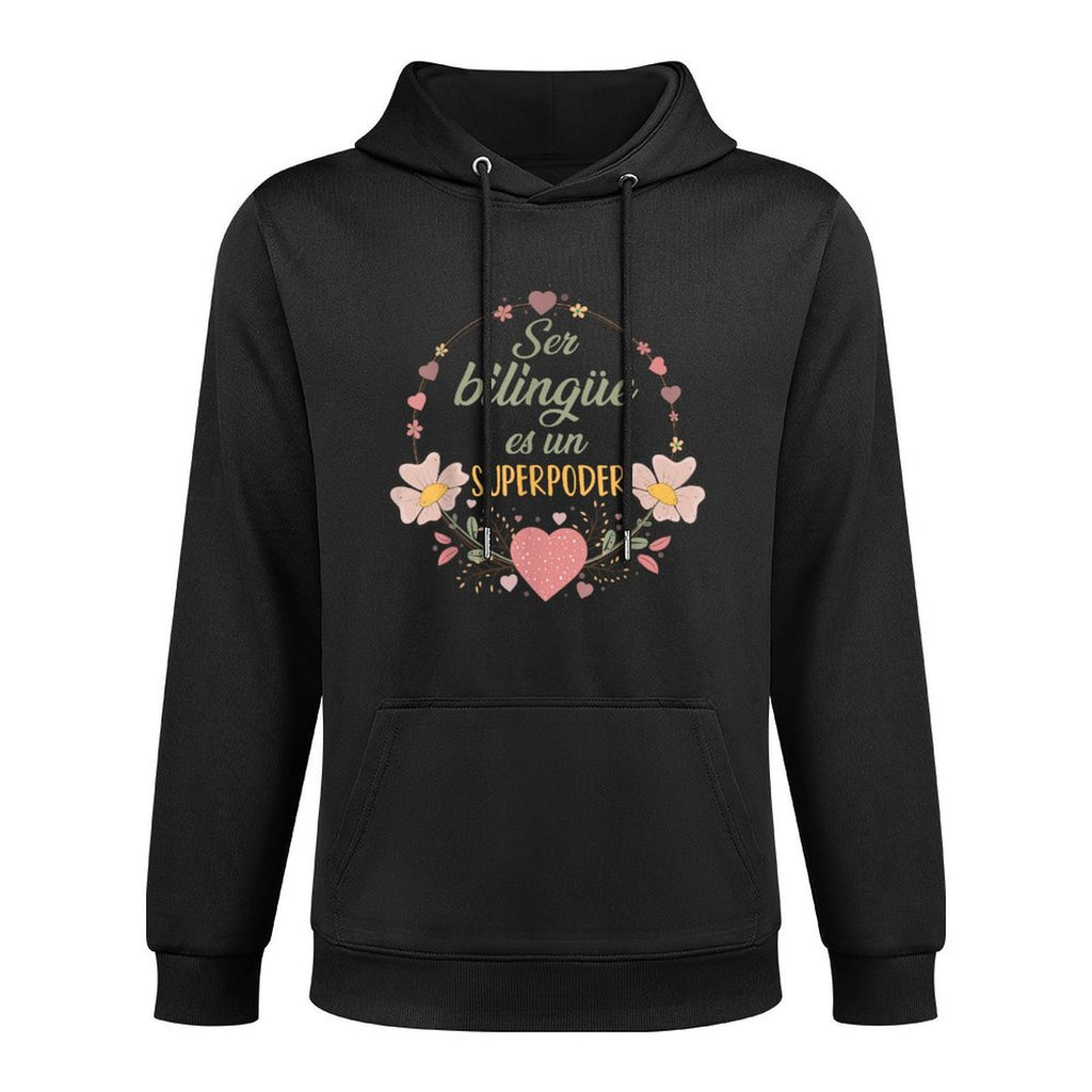 Ser Bilingue Es Un Superpoder Spanish Teacher Esl Teacher Medium-Weight Fabric Hoodie