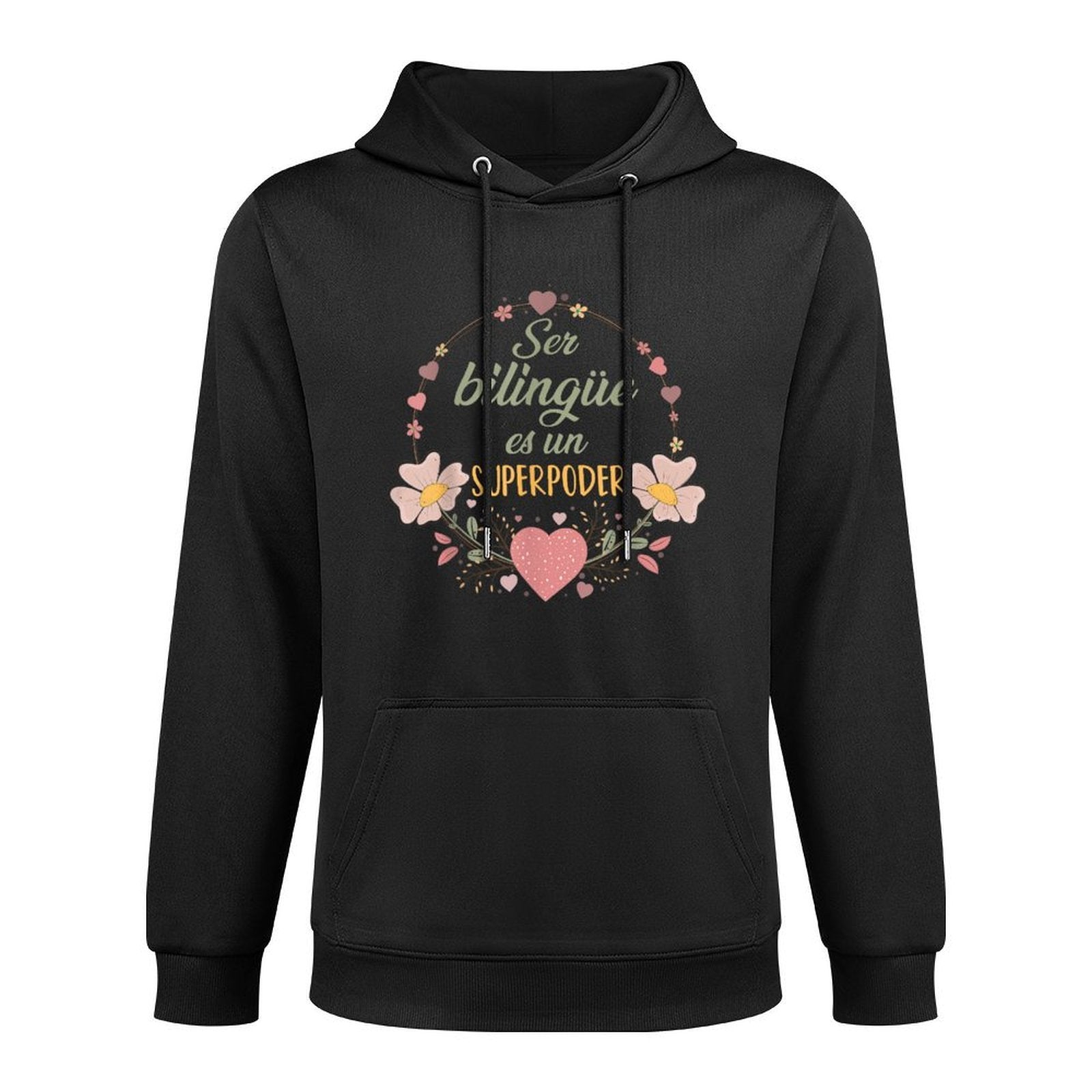 Ser Bilingue Es Un Superpoder Spanish Teacher Esl Teacher Medium-Weight Fabric Hoodie