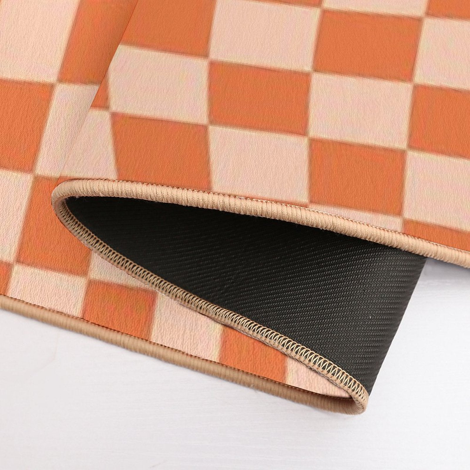 Check IV - Orange Twist  Multi-Purpose Bath Mat