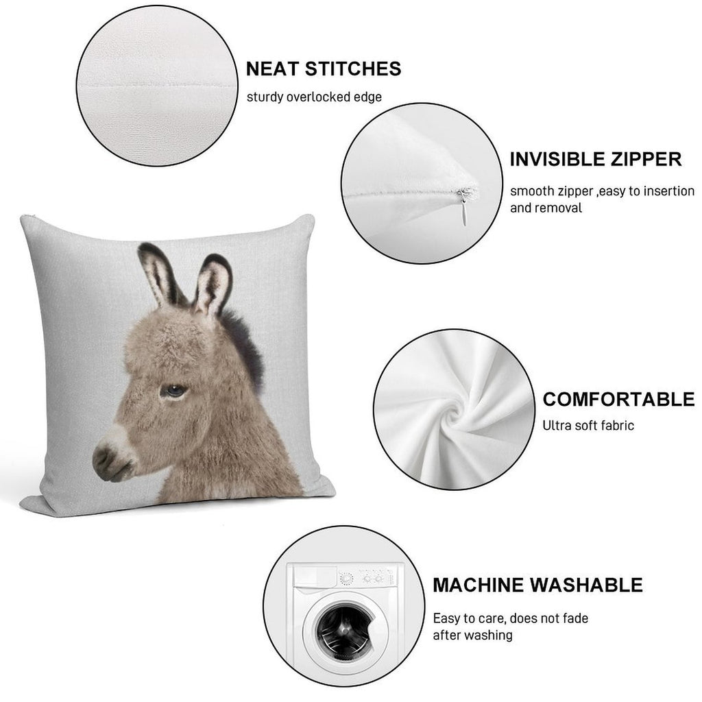 Donkey - Colorful Soft Home Decor Throw Pillow