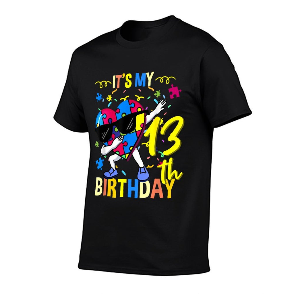 Its My 13th Birthday Dabbing Autism Puzzle  Stretchy T-Shirt