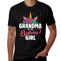 Grandma Of The Birthday Girl Unicorn Girls Family Matching  Durable T-Shirt
