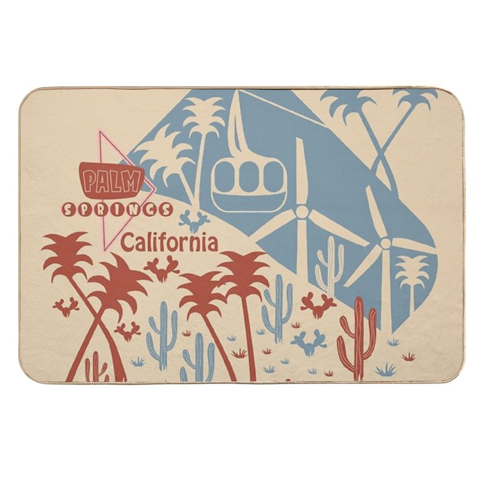 Mid Century Palm Springs California  Stain-Proof Bath Mat