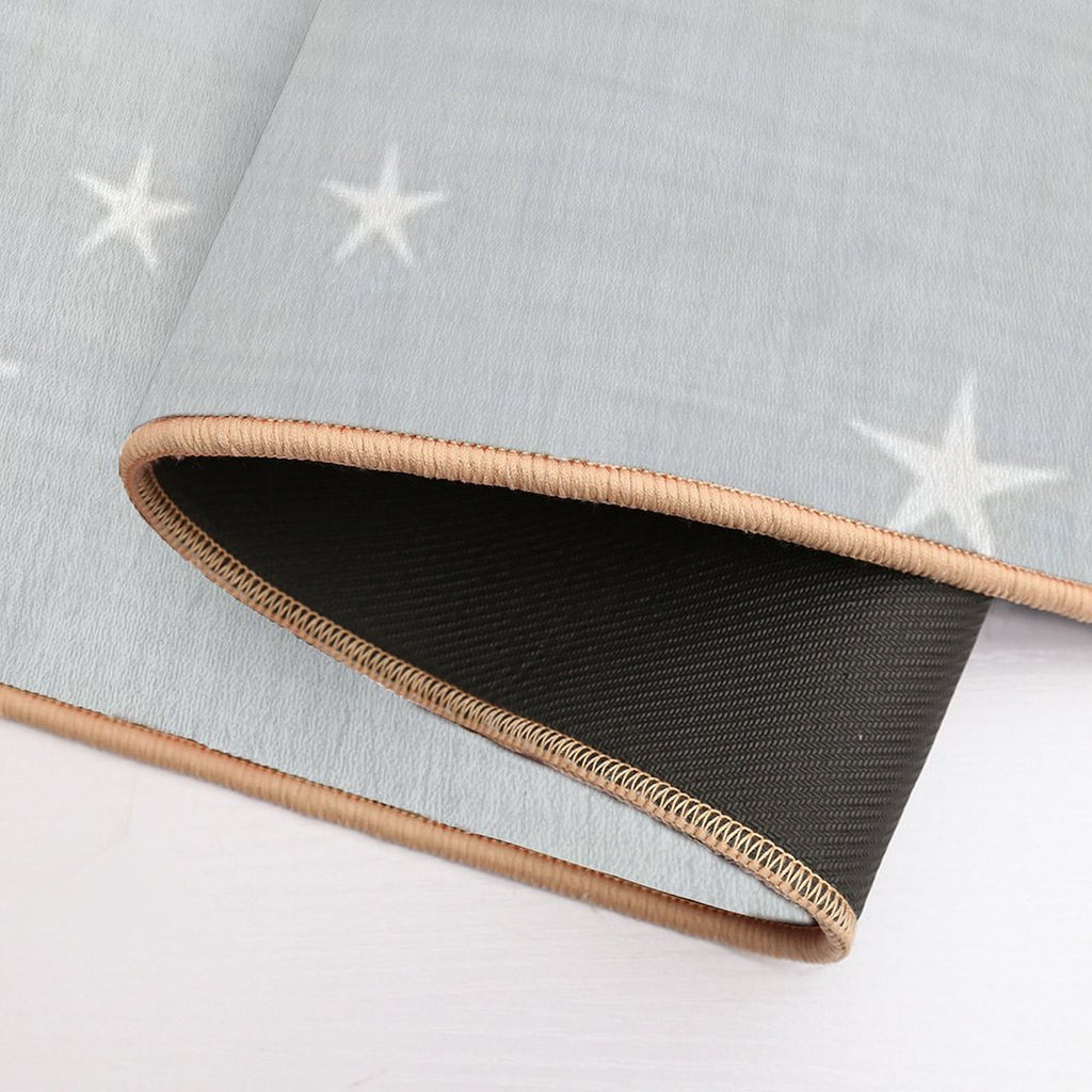 Grey Star with Fabric Texture - Narwhal Collection  Dirt-Trapping Bath Mat