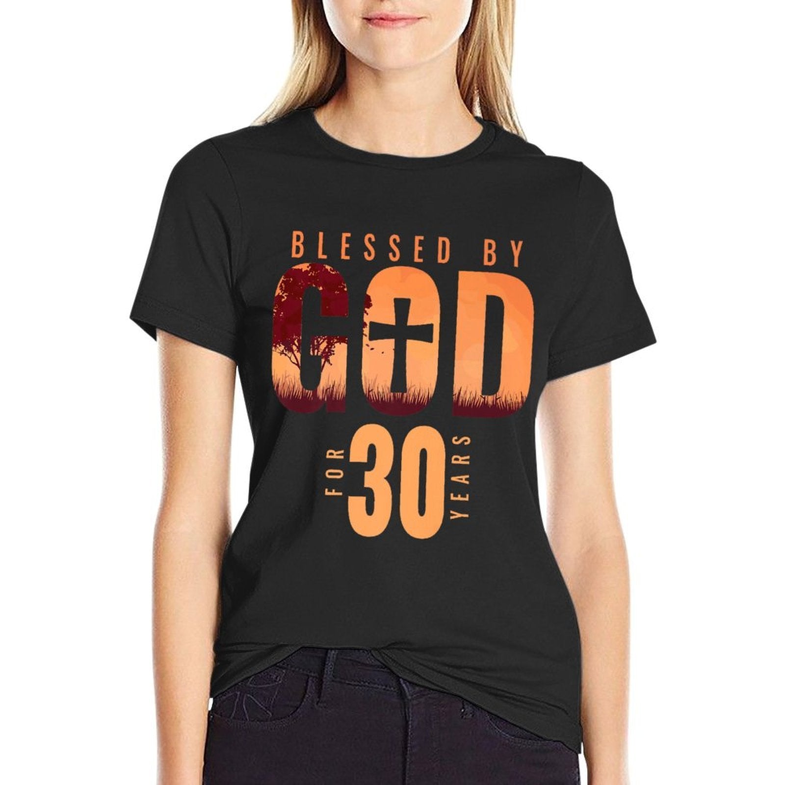 Blessed By God For 30 Years 30th Birthday Religious Theme Premium  Eco-friendly Material T-Shirt