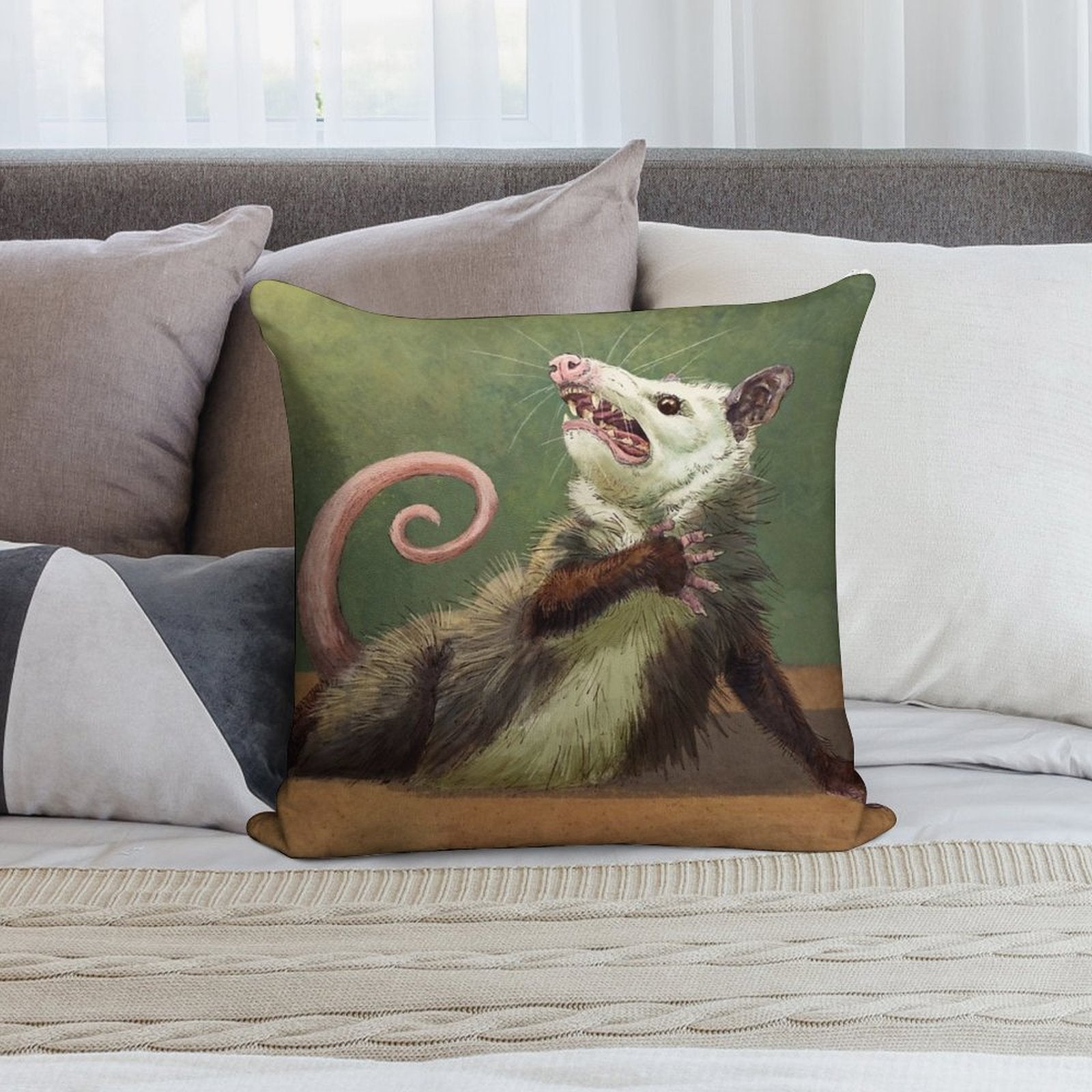Amateur Opossum Actress Soft Fade-Resistant Throw Pillow