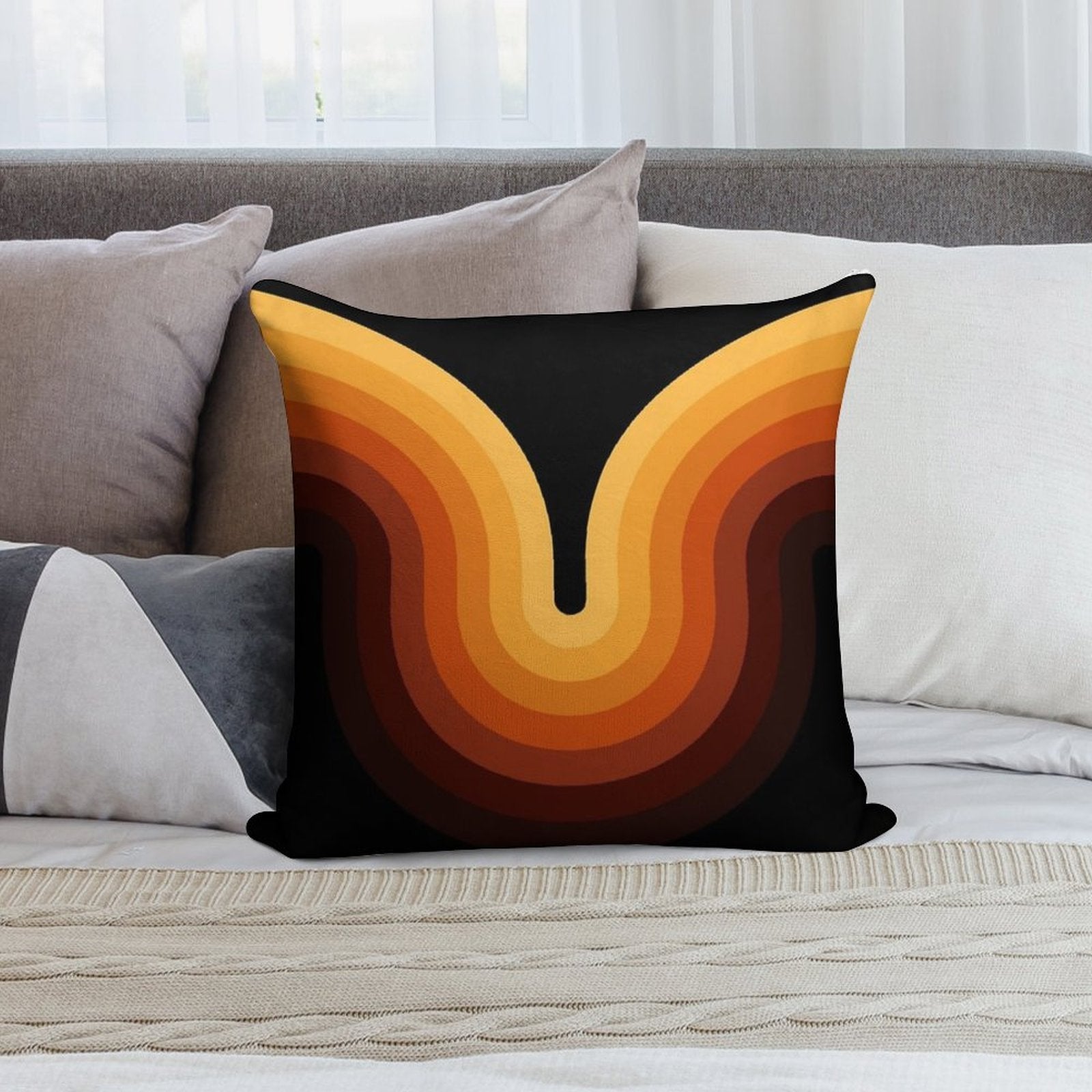 Retro Wave Soft Gift Ready Throw Pillow