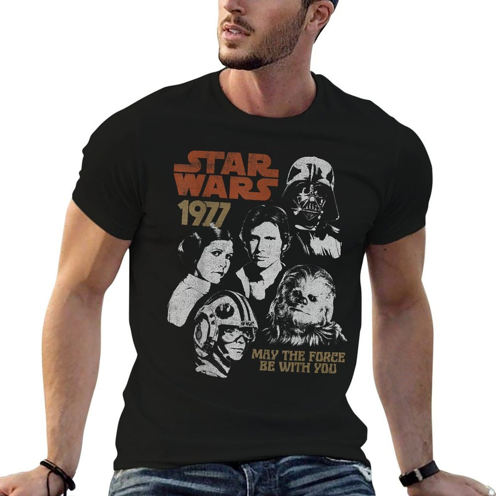 Star Wars 1977 Vintage Portrait Collage  High-quality Stitching T-Shirt