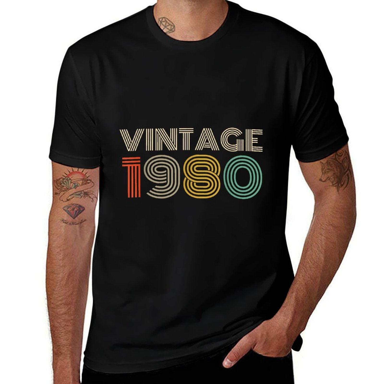 40th Birthdays For Women Men - Vintage 1980  Wrinkle-resistant T-Shirt