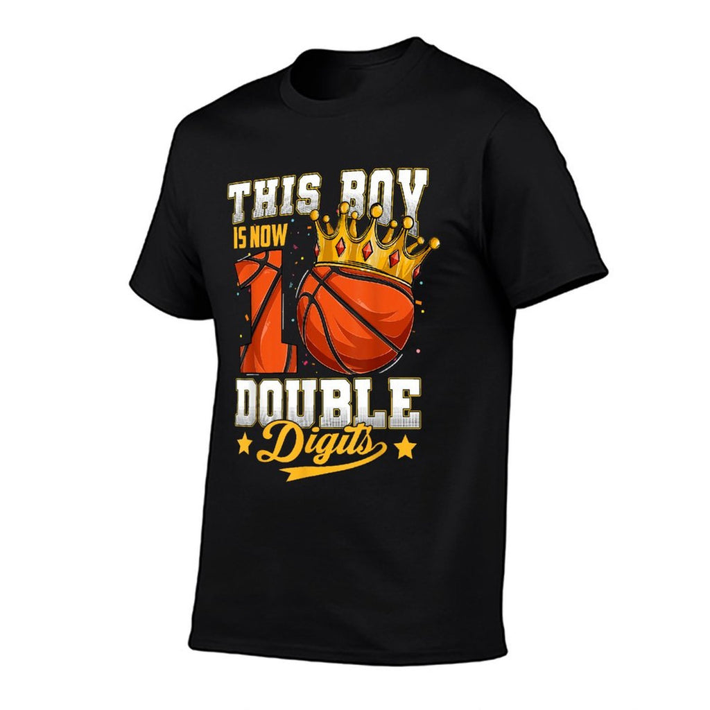 This Boy Double Digits Ten Basketball 10 Year Old Birthday  Polyester Blend T-Shirt