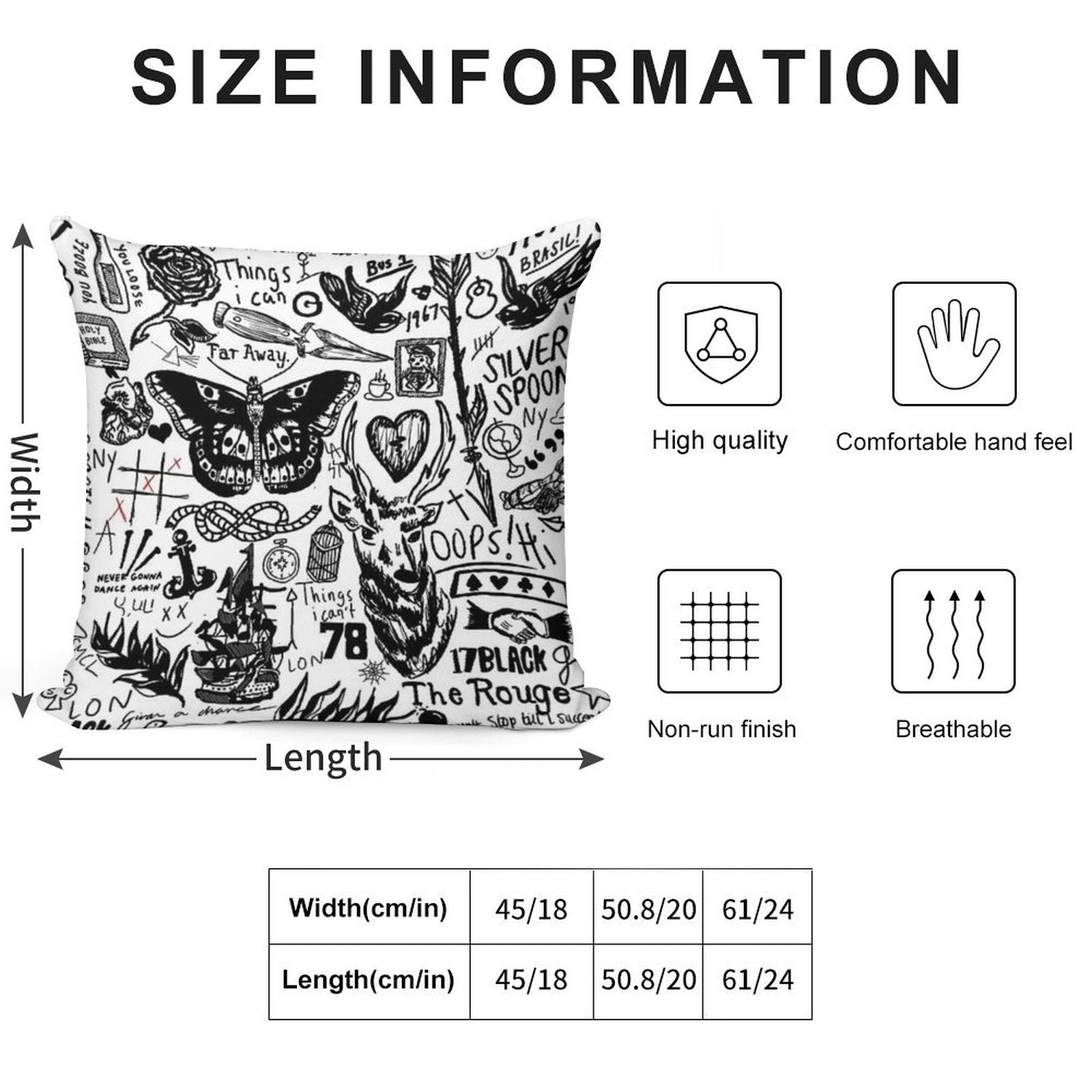 Tattoos Collage Soft Luxury Feel Throw Pillow