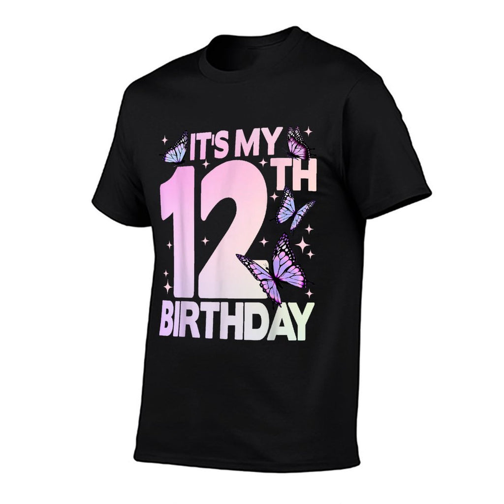 12th Birthday, Girl 12 Years, Butterflies And Number 12  Breathable T-Shirt