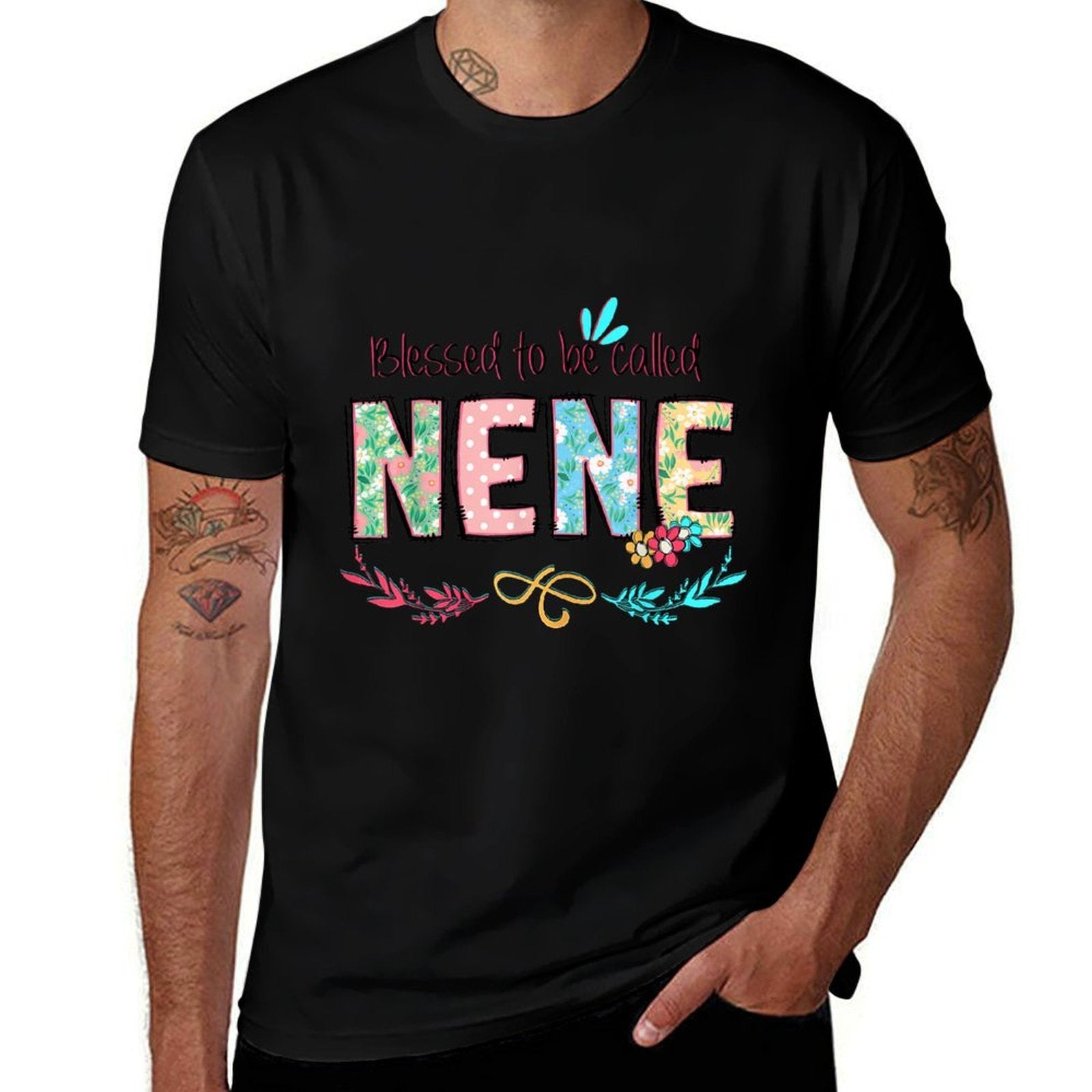 Blessed to Be Called Nene Floral Mothers Day  Moisture-wicking T-Shirt