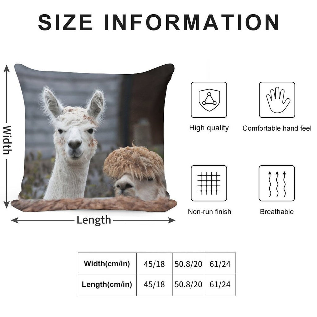 Curious Alpacas Cute Animals Soft Style Accent Throw Pillow