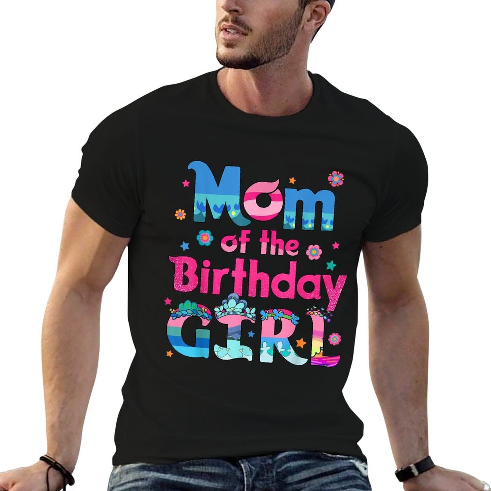 Dad And Mom Of The Birthday Girl Family Party Matching Kids  Polyester Blend T-Shirt
