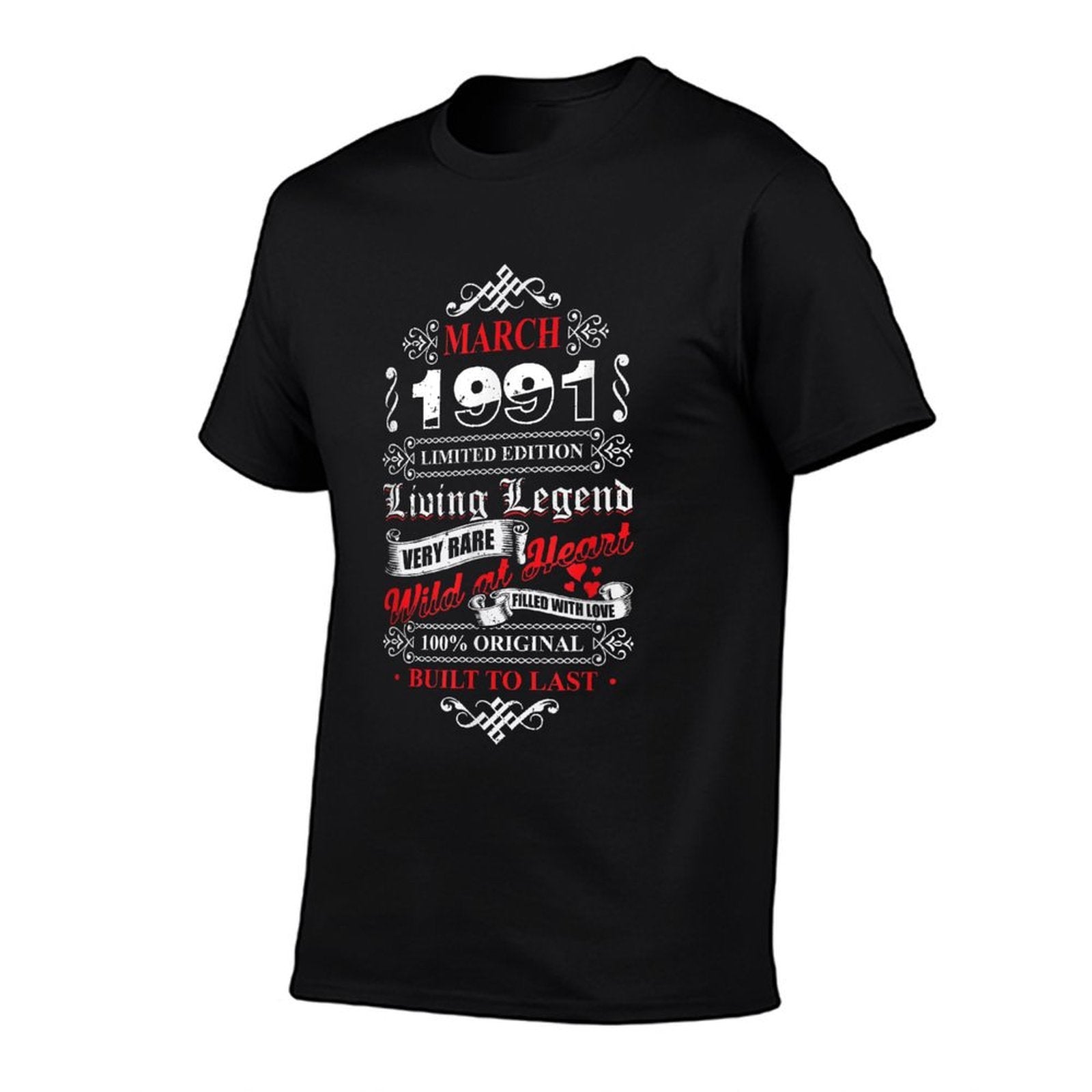 Living Legend Born In March 1991 Bday Vintage 30Th Birthday  Heathered Texture T-Shirt