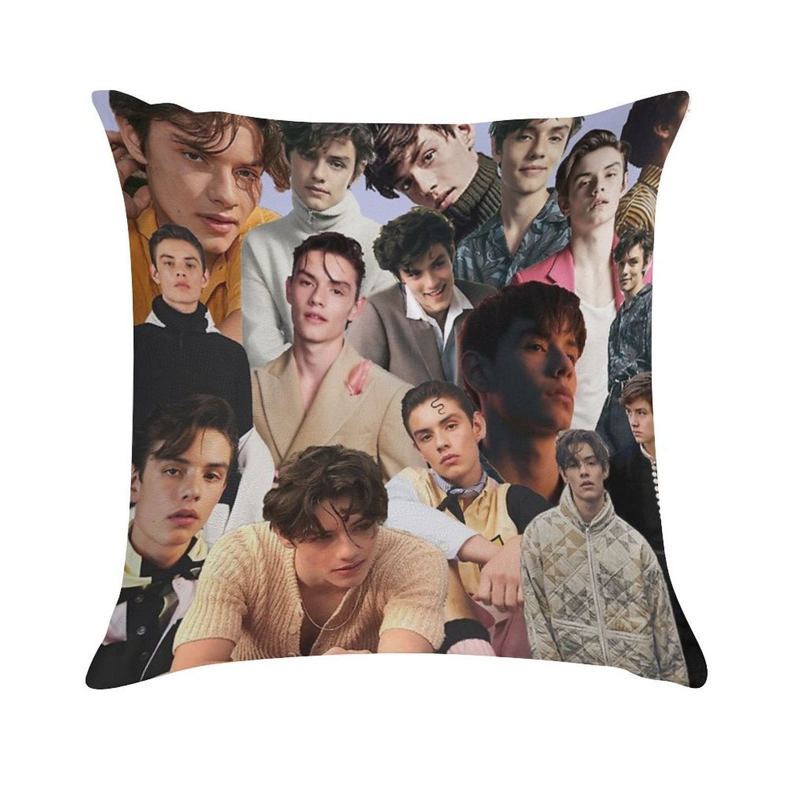Louis Partridge Collage Soft Luxury Feel Throw Pillow
