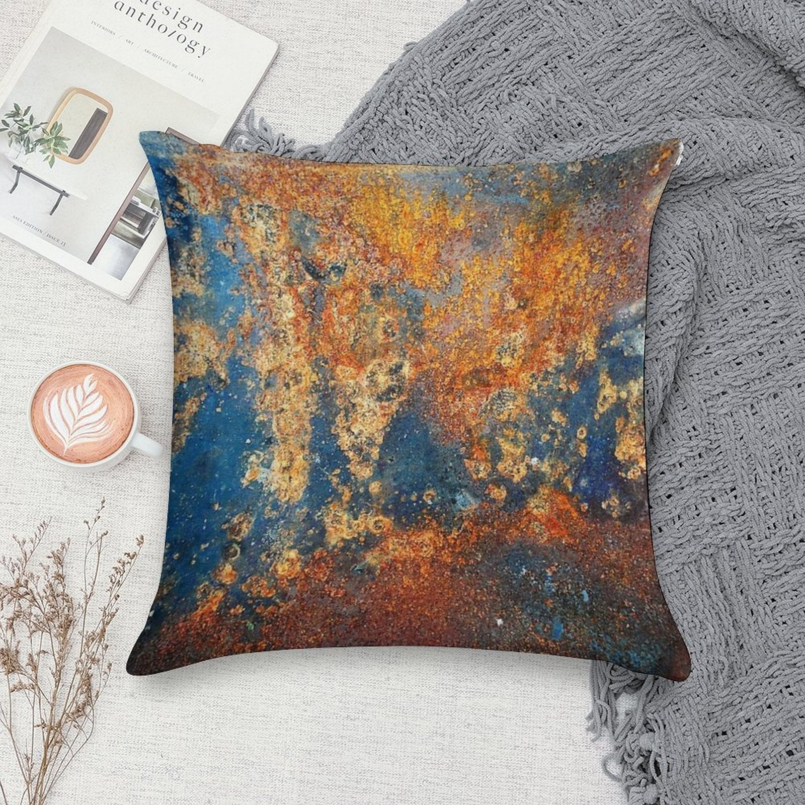 Autumnal Rust Soft Easy Maintenance Throw Pillow