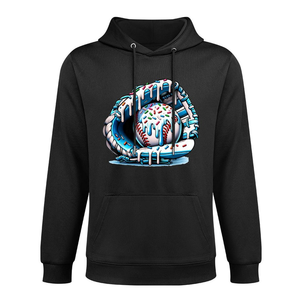 Baseball Drip Ice Cream Sprinkles Baseball Glove Cotton-Polyester Blend Hoodie
