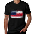 4th of July Distressed American USA Pocket  Tagless Design T-Shirt