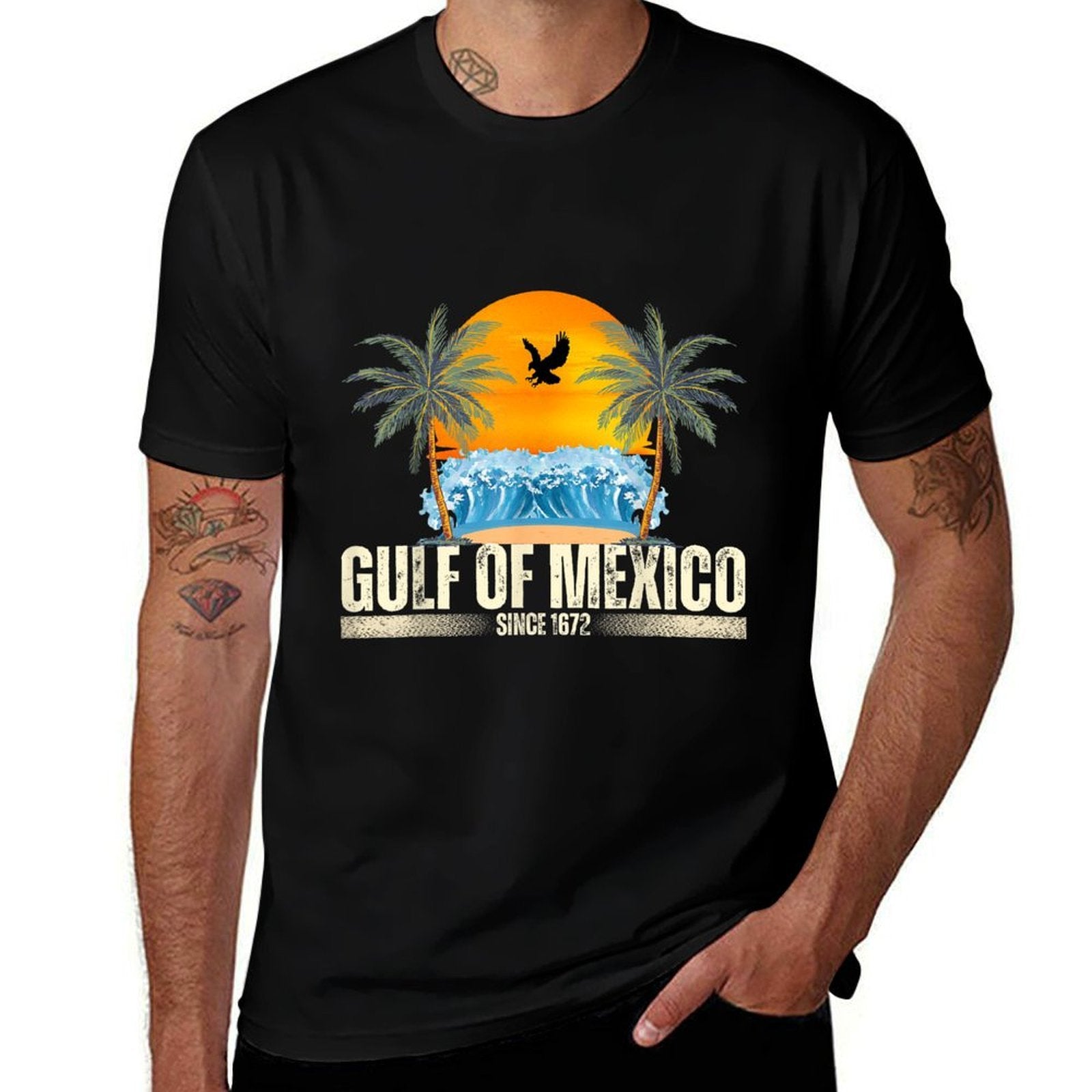Gulf of Mexico Since 1672 Vintage Beach Gulf of Mexico Retro  Affordable Price T-Shirt