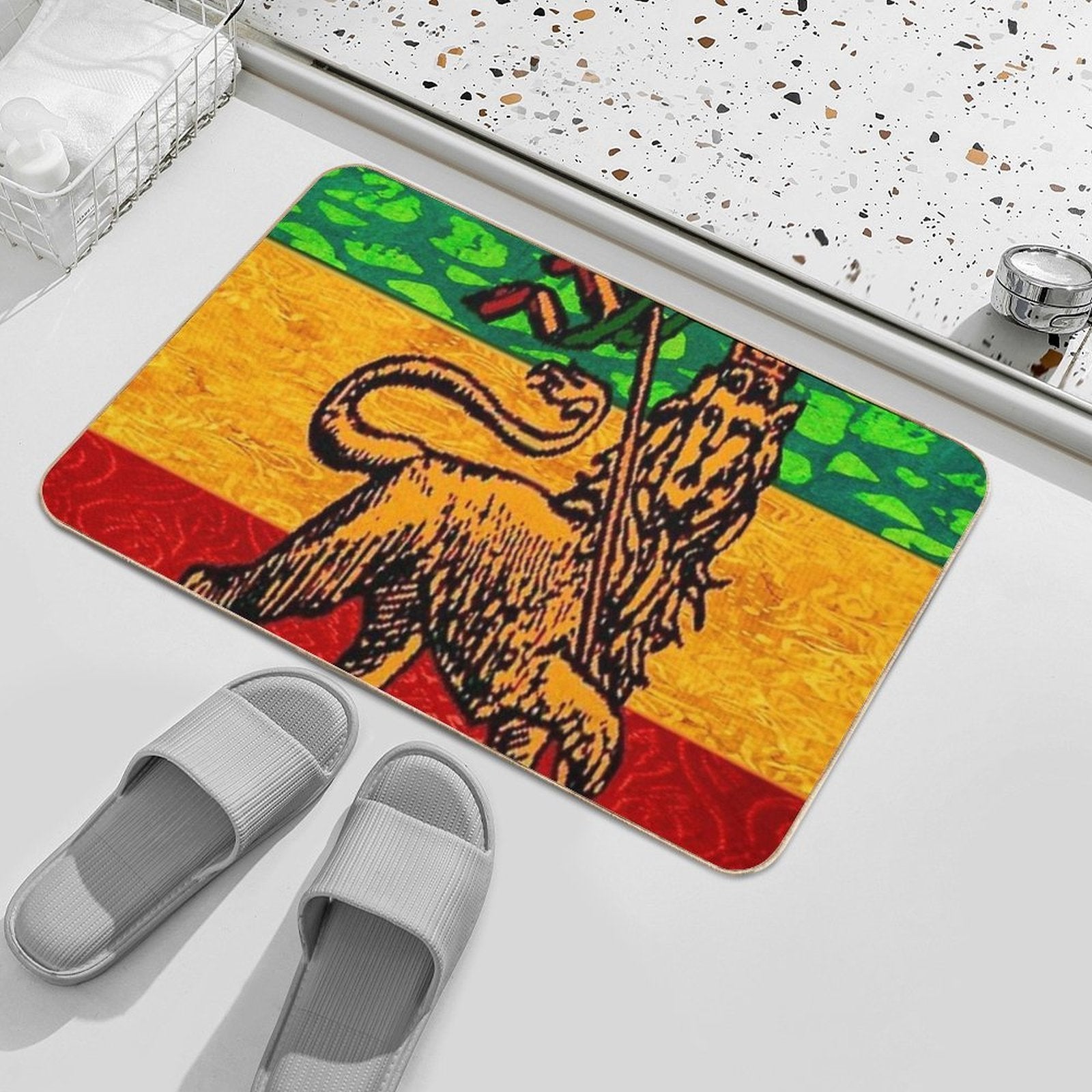 Rasta Lion of Judah Flag  Long-Lasting Bath Mat