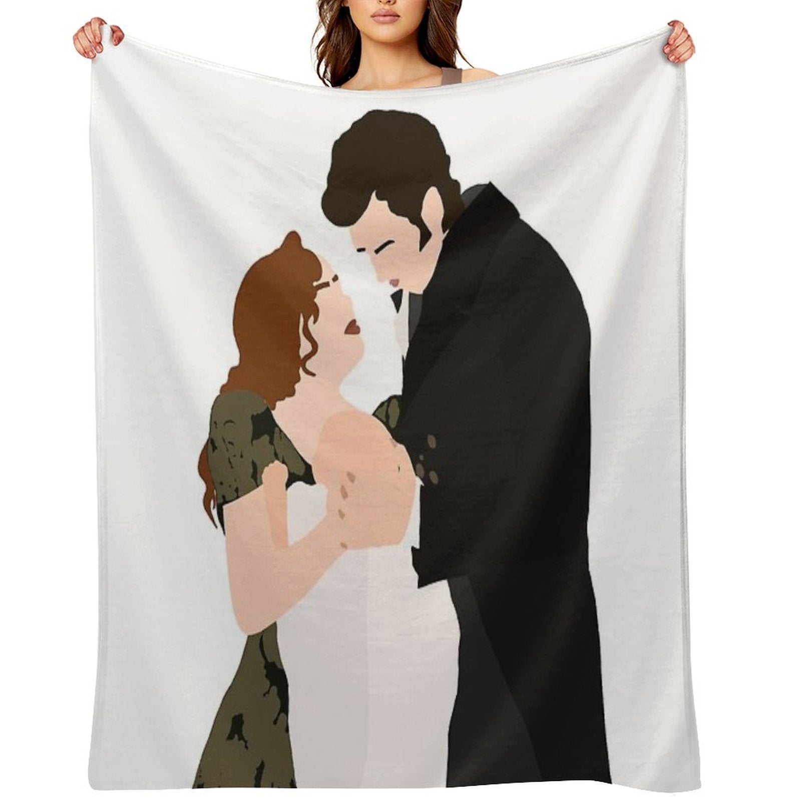Bridgerton - Penelope And Colin with Their Baby Shrink-resistant Throw Blanket