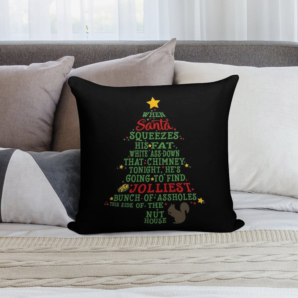 Jolliest Bunch of A-holes Soft Shrink-Resistant Throw Pillow