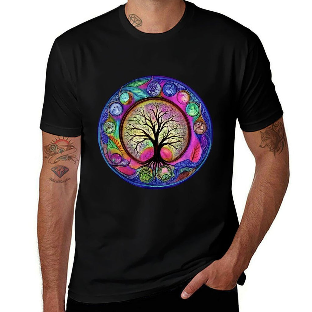 Chakra Whimsical Fantasy Tree of Life  Wrinkle-resistant T-Shirt