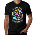 Cute Oceans Of Possibilities Summer Reading Sea Creatures  Ribbed Collar T-Shirt