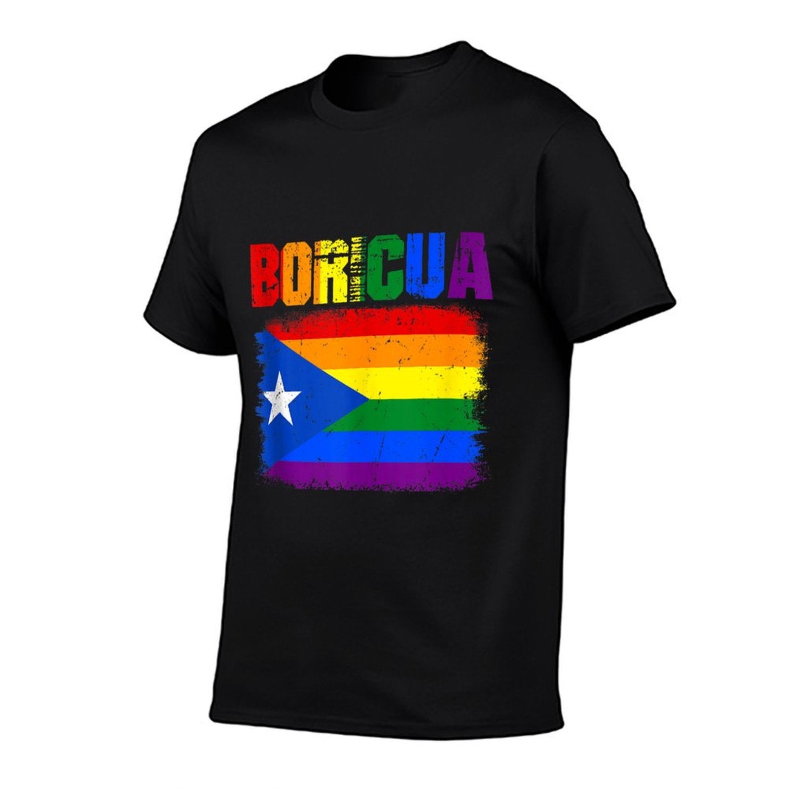 Retro Boricua Gay LGBTQ Pride Ally Puerto Rican Rainbow  Breathable T-Shirt