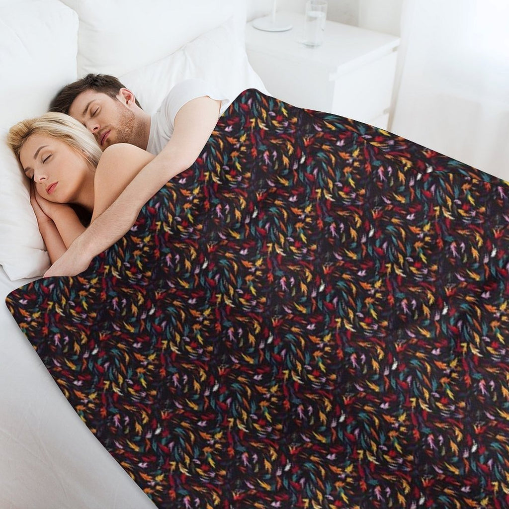 Colorful Leaf Swirl Lightweight Throw Blanket