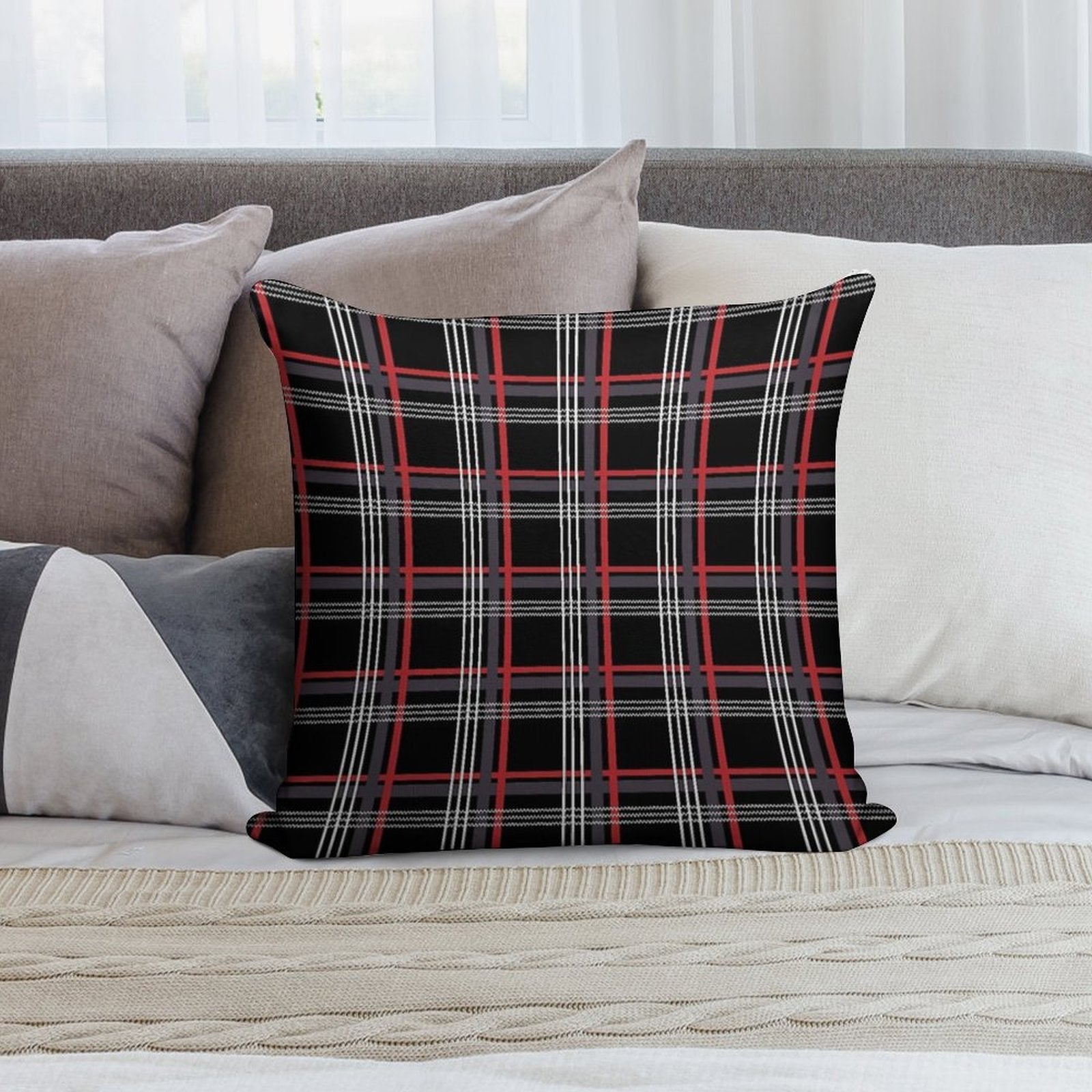 GTi Tartan Soft Bedroom Essential Throw Pillow