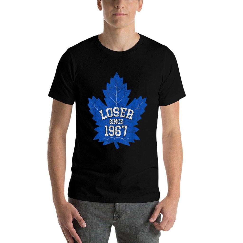 Loser Since 1967 Maple Tree Leaves Blue  Soft T-Shirt