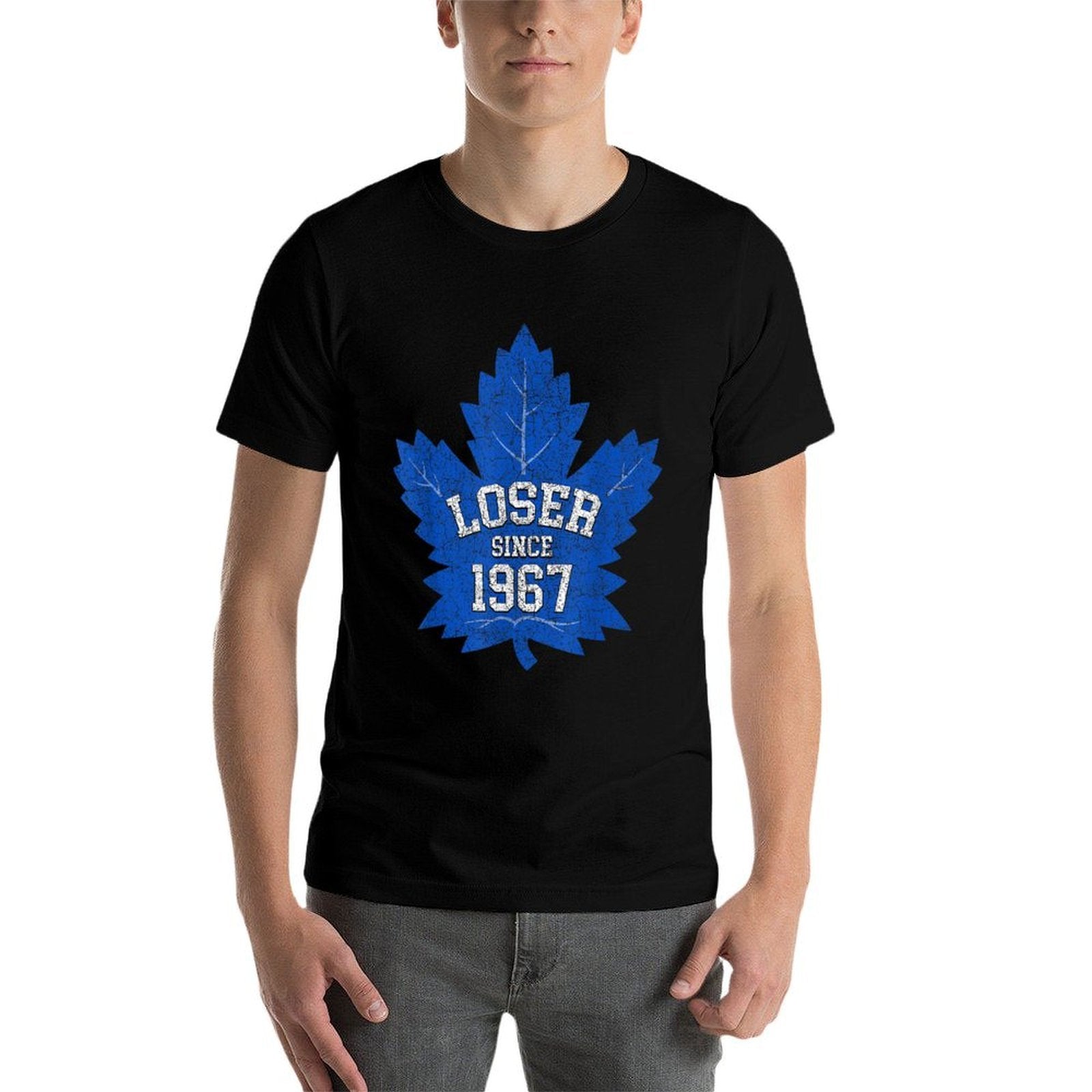 Loser Since 1967 Maple Tree Leaves Blue  Soft T-Shirt