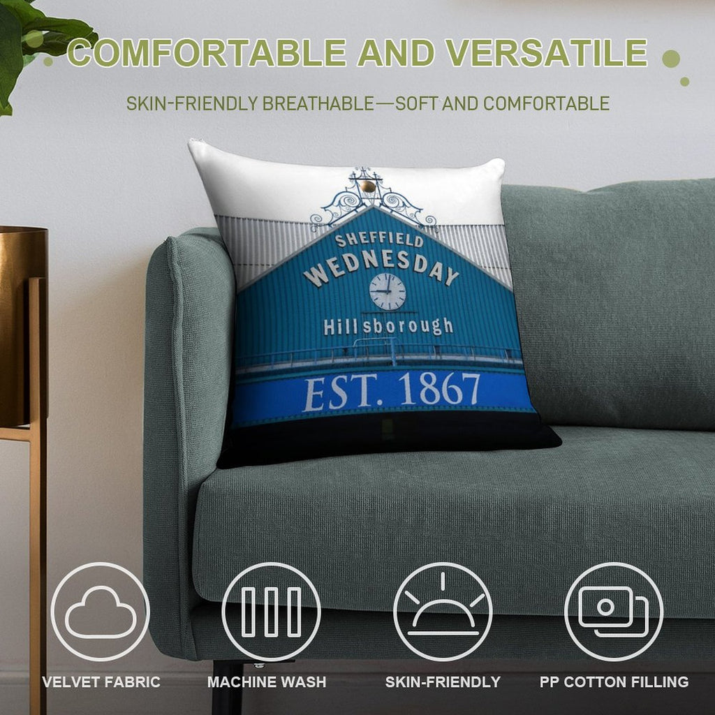 Sheffield Wednesday Famous Clock Soft Washable Throw Pillow