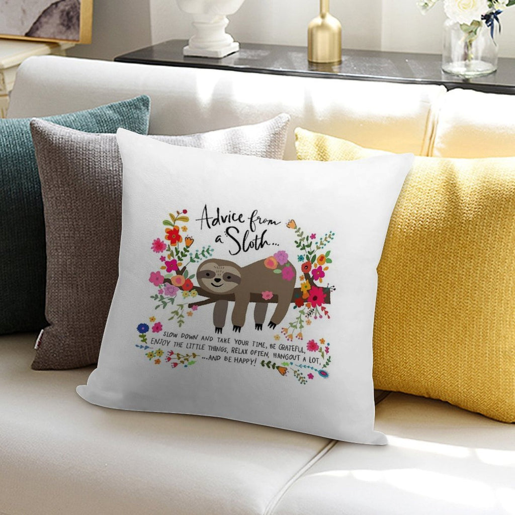 Advice From A Sloth Soft Easy Maintenance Throw Pillow