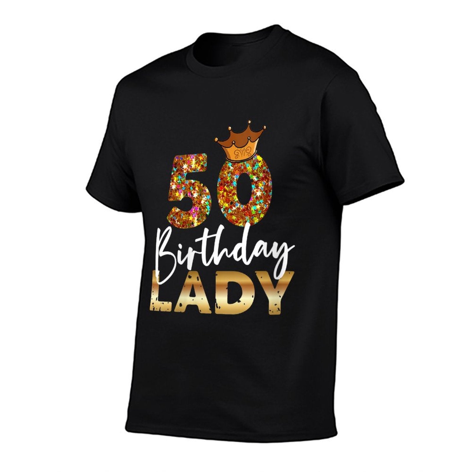 Womens 50th Birthday Lady for Her Fiftieth Bday Woman  Stretchy T-Shirt