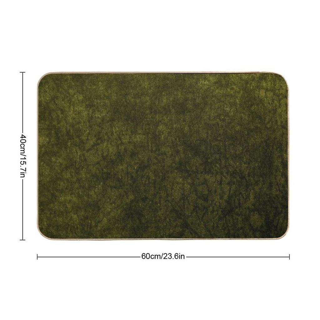 Olive Green Velvet  Texture  Long-Lasting Bath Mat