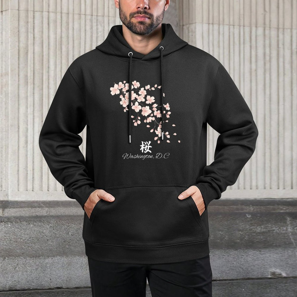Cherry Blossom Festival Japanese Cherry Blossom Aesthetics with Kanji Relaxed Fit Hoodie