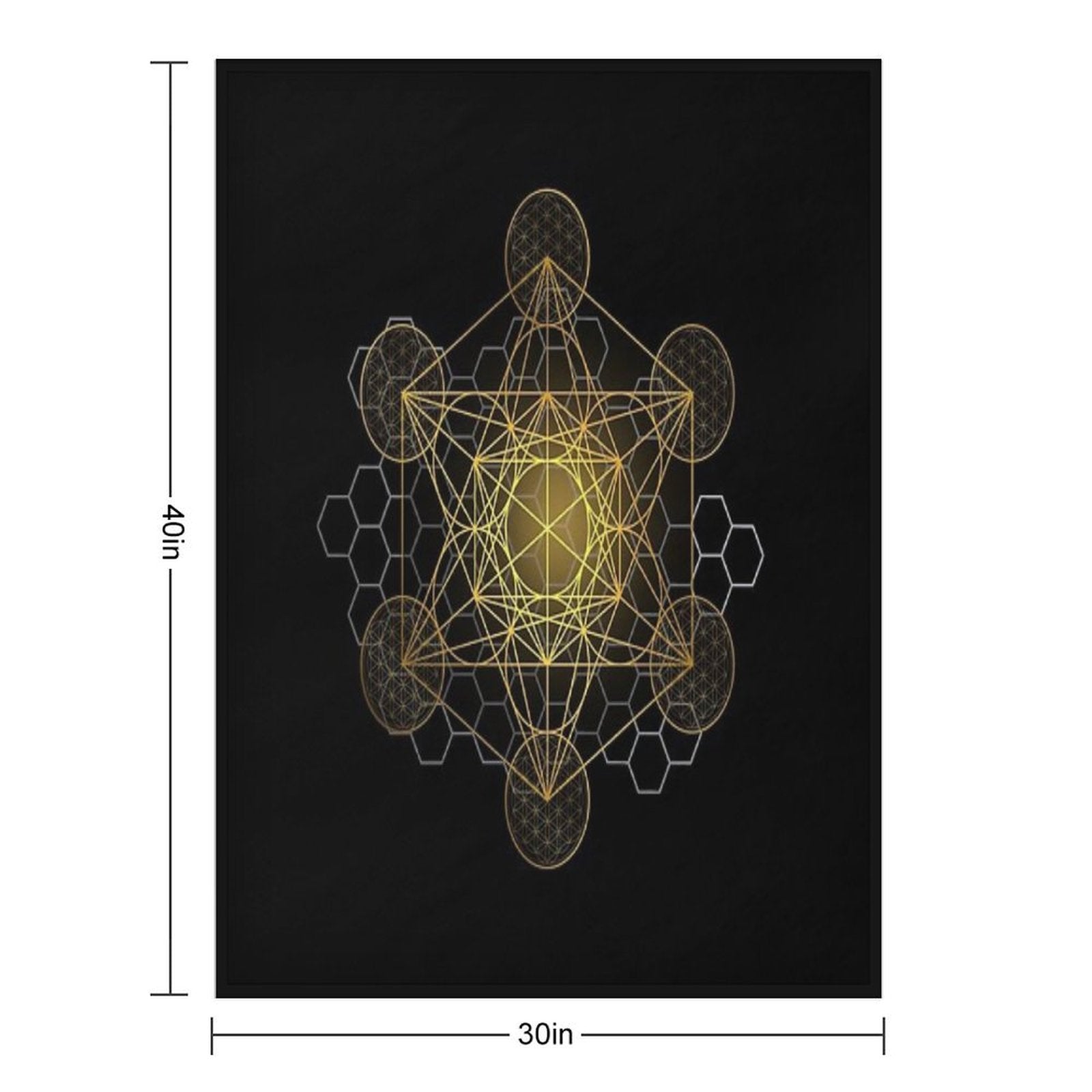 Sacred Geometry Metatron's Cube Quick-dry Throw Blanket