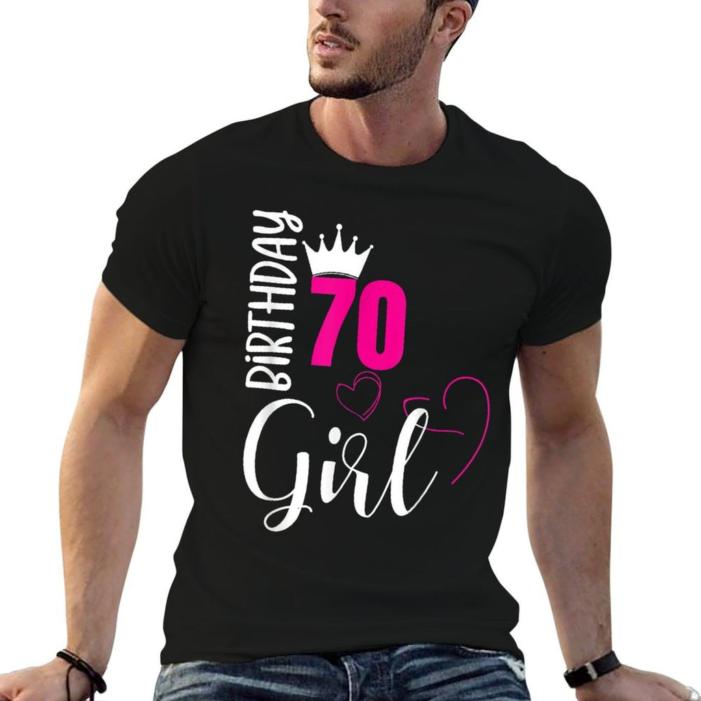 70 Birthday Girl Happy 70th Birthday  Trendy Pattern T-Shirt