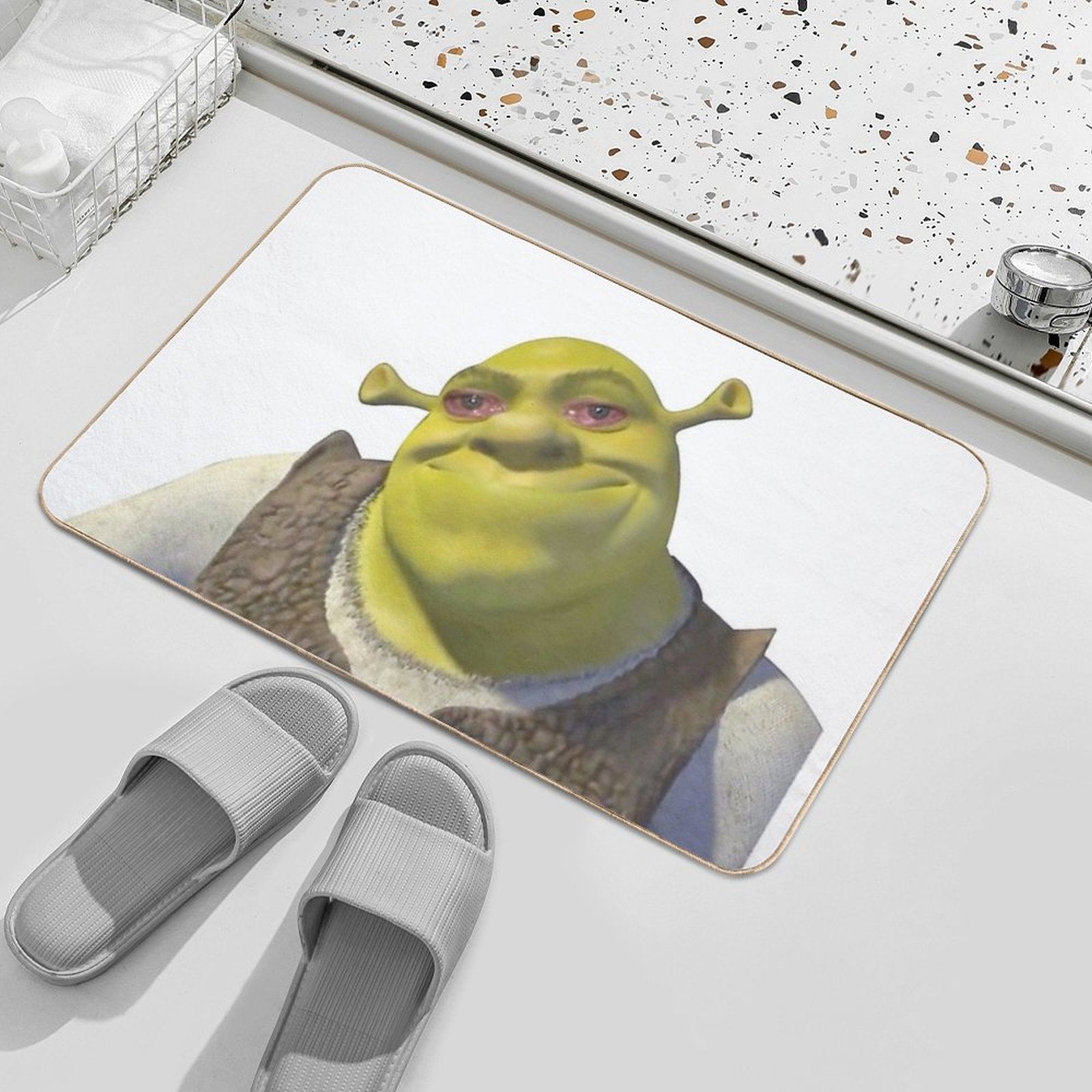 Shrek Crying Meme  Dirt-Trapping Bath Mat