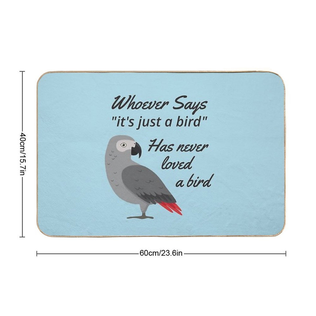 Just A Bird - African Grey Parrot  Multi-Purpose Bath Mat