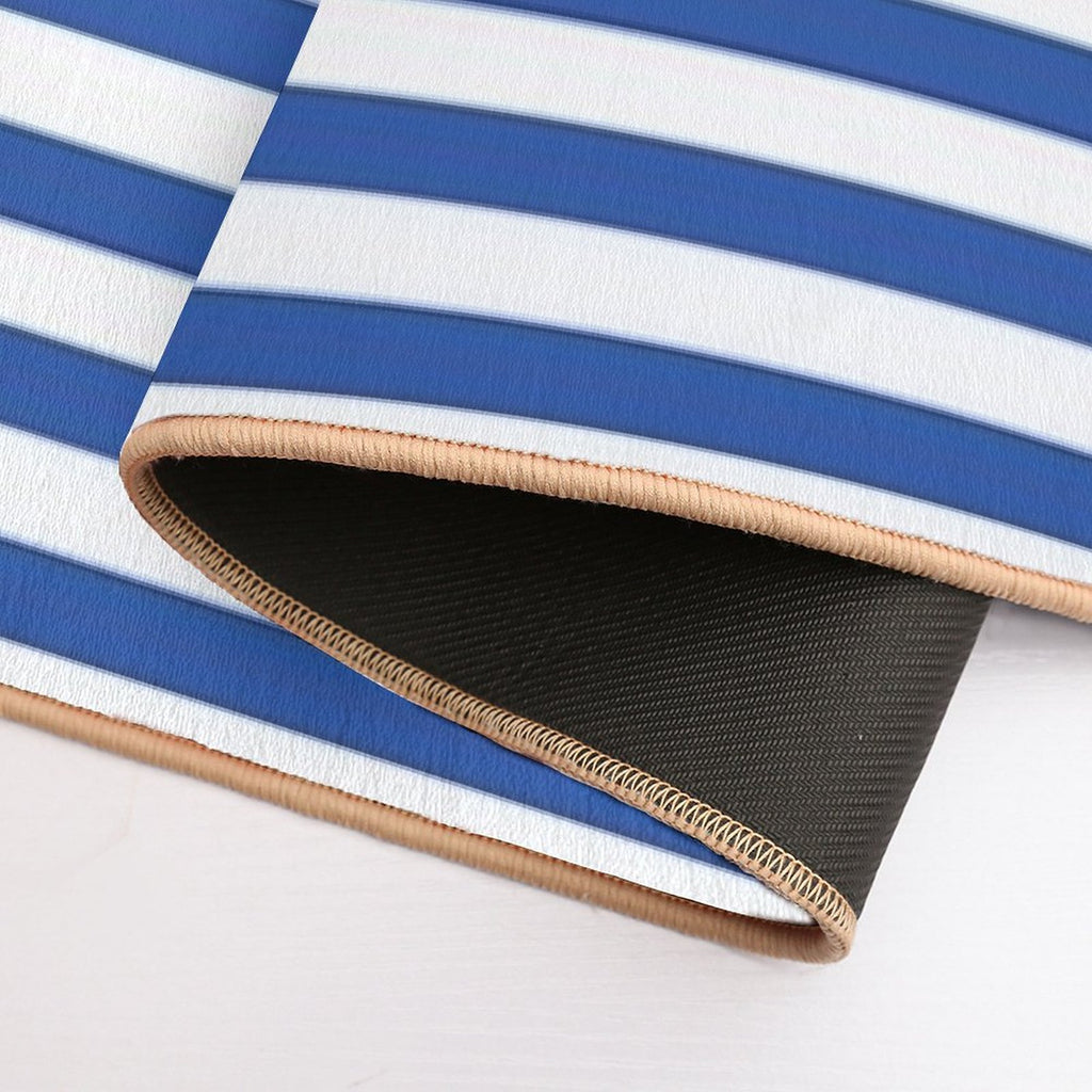 Blue And White Stripes  Rapid-Drying Bath Mat
