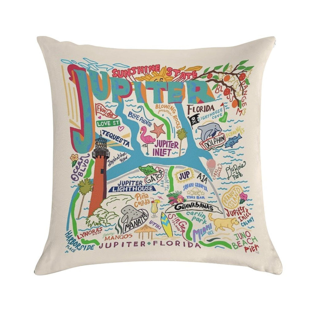 Jupiter, FL Soft Fade-Resistant Throw Pillow