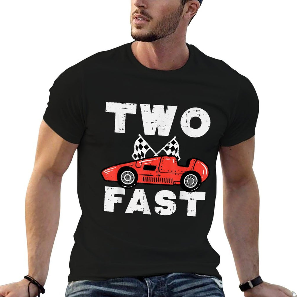2nd Birthday Race Car Two Fast 2 Year Old Bday Boys Kids  Durable T-Shirt