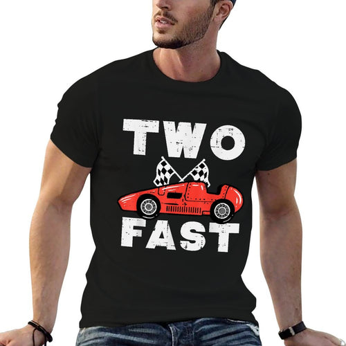 2nd Birthday Race Car Two Fast 2 Year Old Bday Boys Kids  Durable T-Shirt