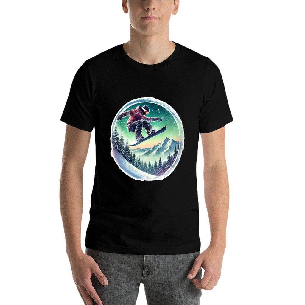 Womens Snowboarder's Twilight Ride  Summer-ready Fabric T-Shirt